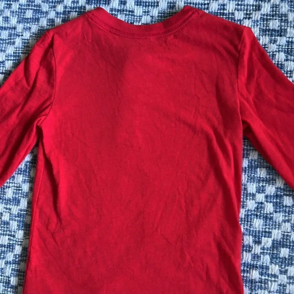 Cat & Jack Kid’s 3T 3-button Red Long Sleeve Henley Shirt